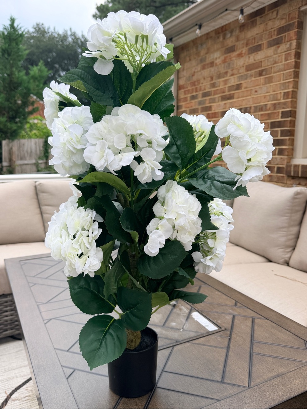 Elegant White Hydrangea Potted Plant - Home Accents
